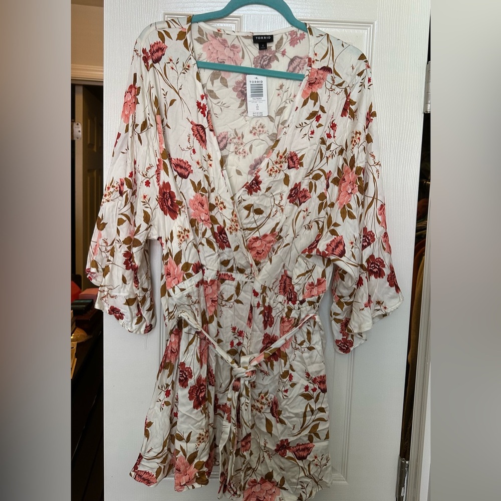 Torrid Floral Top with Pink and Brown